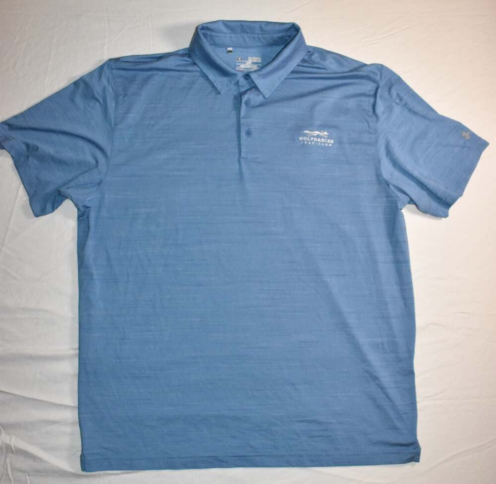 UA Wolfdancer Golf Club HeatGear Loose Performance Polo Shirt Blue 2XL (1030)